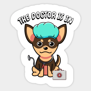 Cute small dog is a doctor Sticker